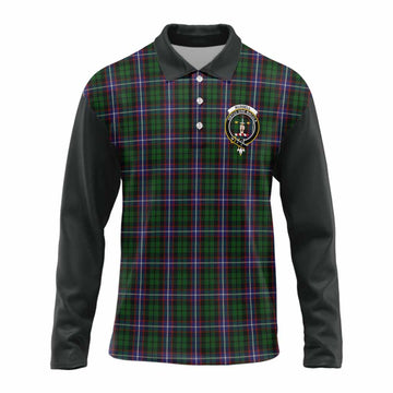 Russell Tartan Accent Long Sleeve Polo Shirt with Family Crest