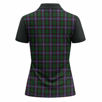 Russell Tartan Accent Women Polo Shirt with Family Crest
