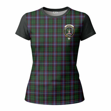 Russell Tartan Accent Women T shirt with Family Crest