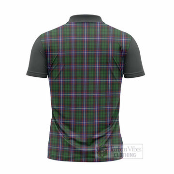 Russell Tartan Accent Zipper Polo Shirt with Family Crest