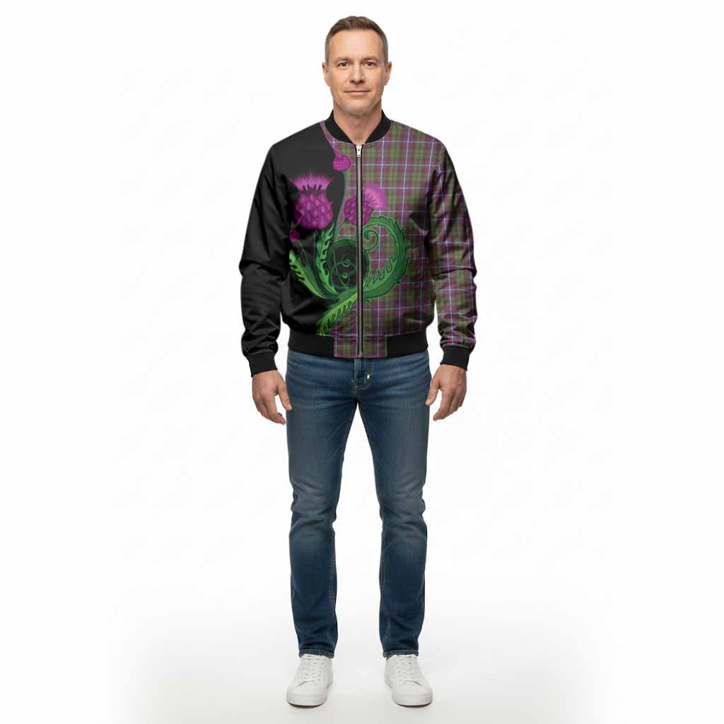 Russell Tartan Bomber Jacket Traditional Scottish Thistle