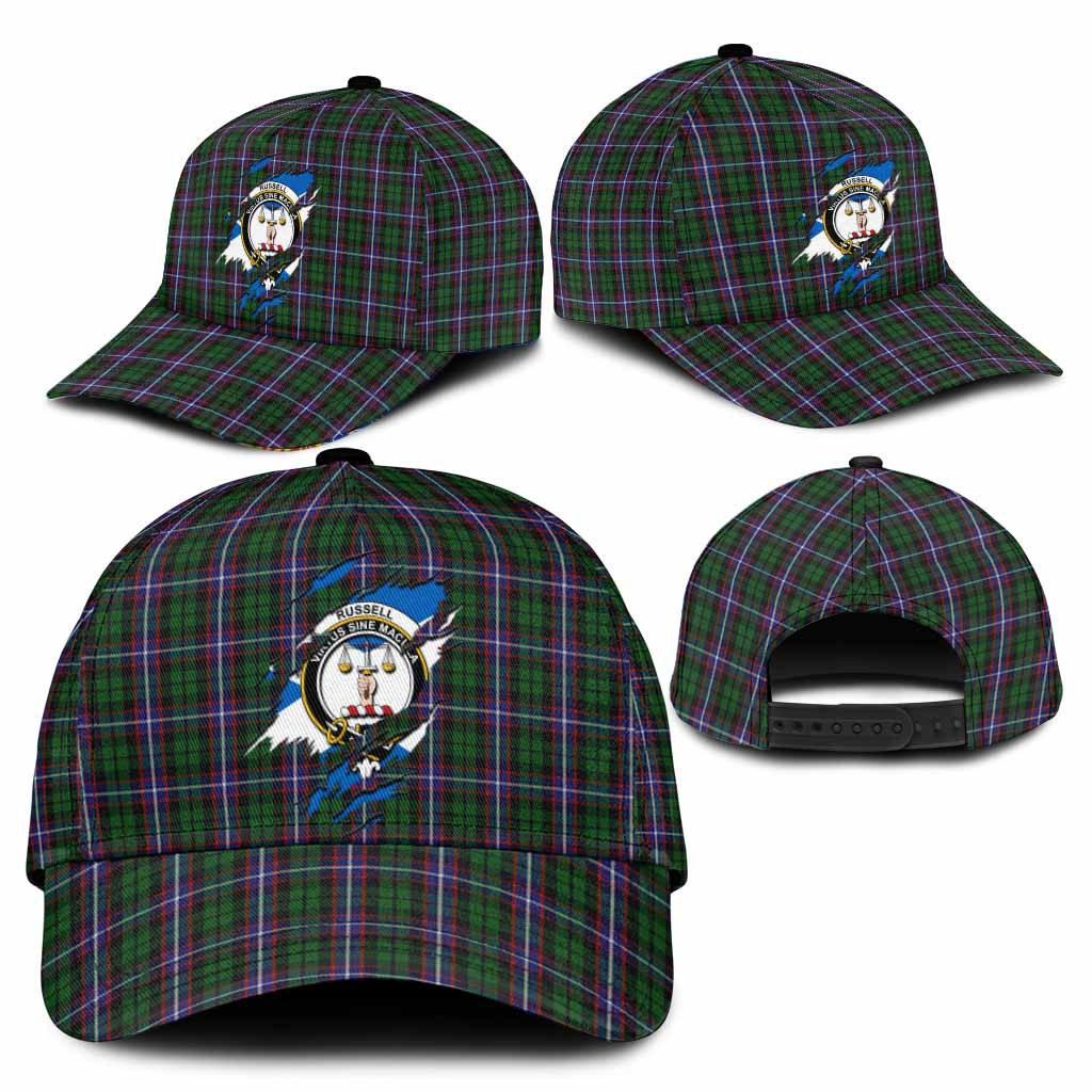 Russell Tartan Classic Cap with Family Crest In Me Style