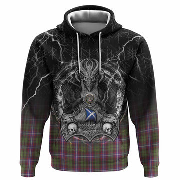 Russell Tartan Crest Hoodie Celtic Odin's Raven Legacy