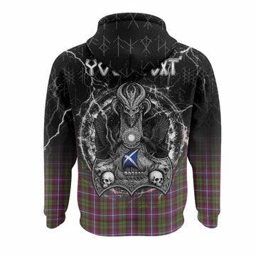 Russell Tartan Crest Hoodie Celtic Odin's Raven Legacy