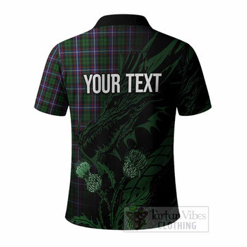 Russell Tartan Crest Scottish Polo Shirt Dragon and Thistle
