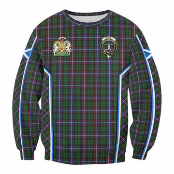 Russell Tartan Crest Sweatshirt Scotland Coat of Arm Flag Style - Tartan Vibes Clothing