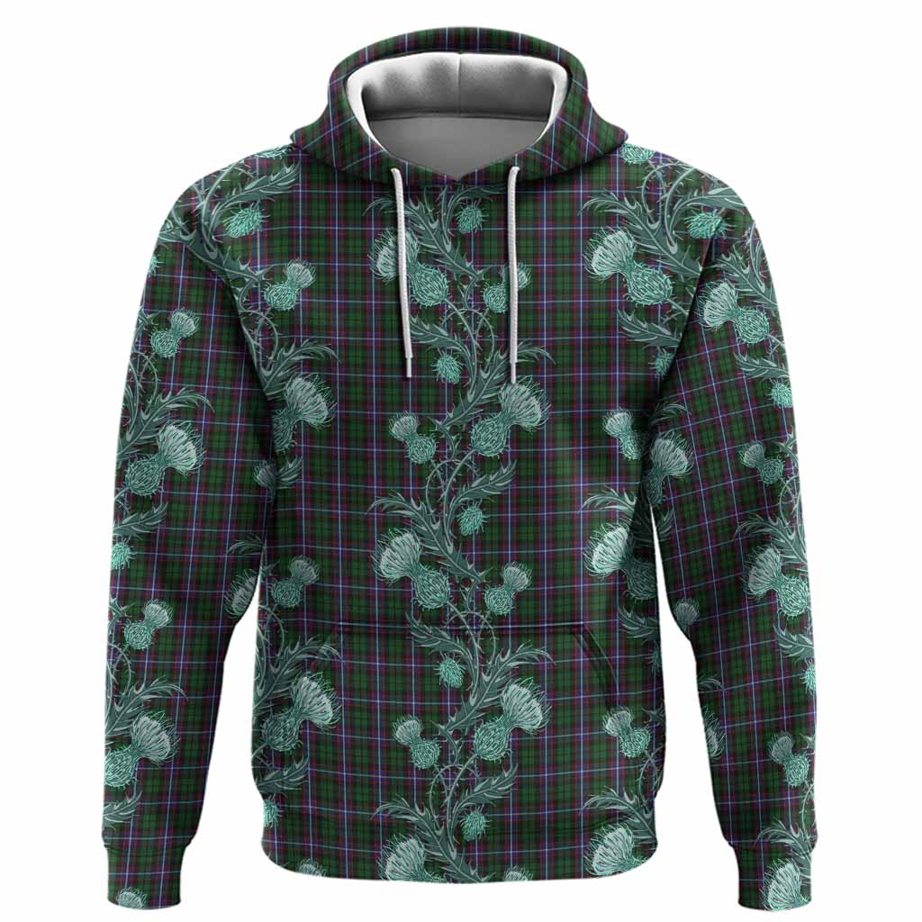 Russell Tartan Hoodie Seamless Scottish Thistle Flowers