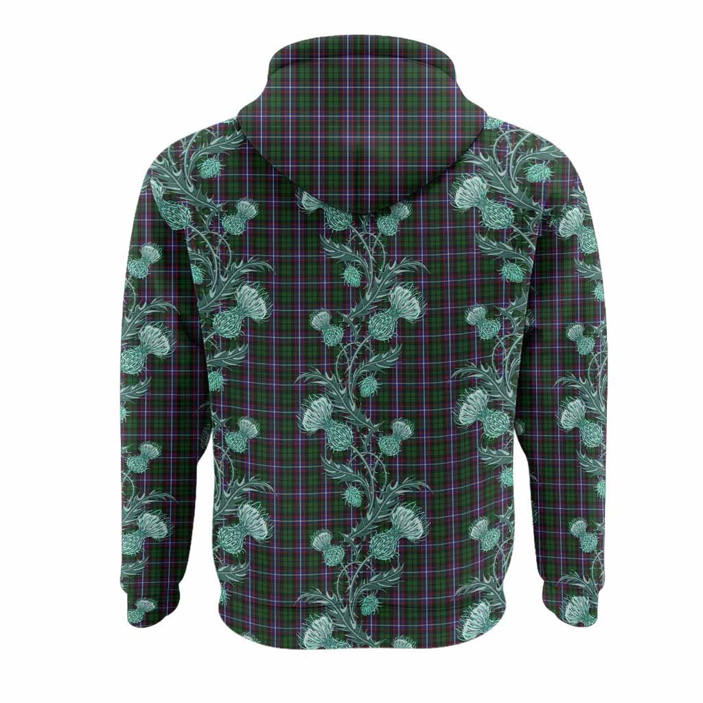Russell Tartan Hoodie Seamless Scottish Thistle Flowers