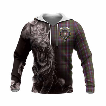 Russell Tartan Knitted Hoodie Roaring Lion Heritage