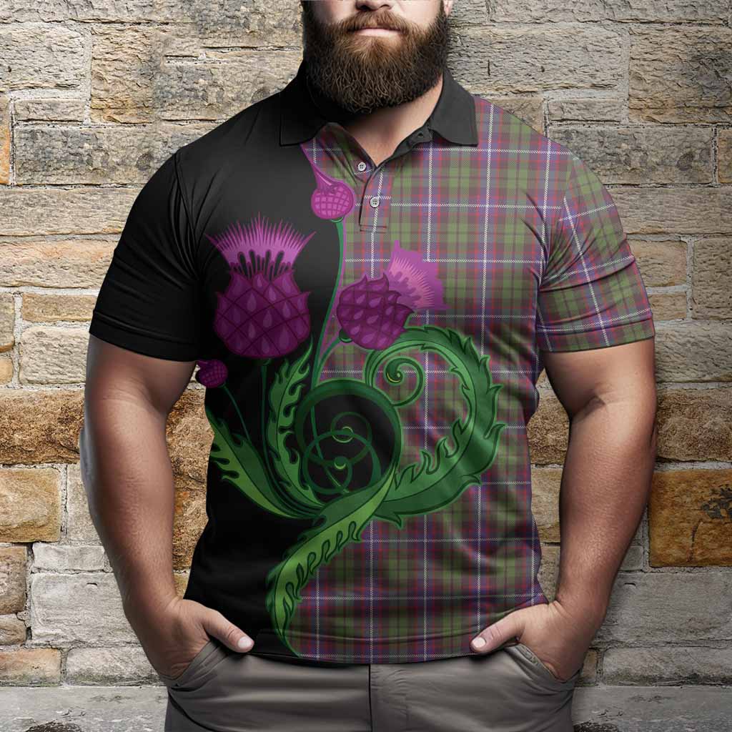 Russell Tartan Polo Shirt Traditional Scottish Thistle