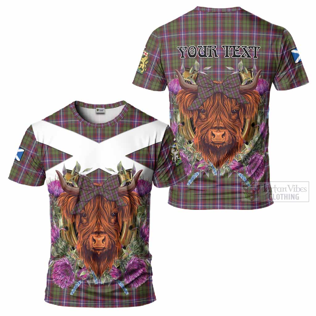 Russell Tartan T-Shirt Scottish Thistle Heilan Coo