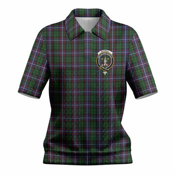 Russell Tartan Women’s Polo Sweater Top with Family Crest