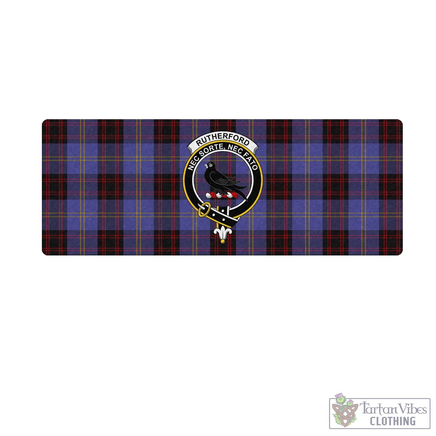 Tartan Vibes Clothing Rutherford Tartan Mouse Pad with Family Crest
