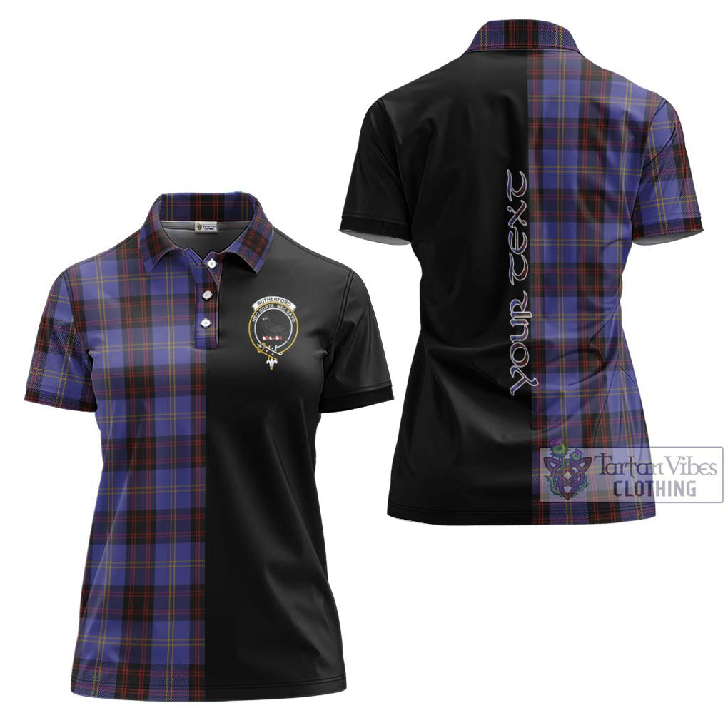 Rutherford Tartan Women's Polo Shirt with Family Crest and Half Of Me Style Women - Tartanvibesclothing Shop