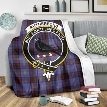Rutherford Tartan Blanket with Family Crest