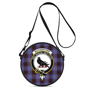Rutherford Tartan Round Satchel Bags with Family Crest