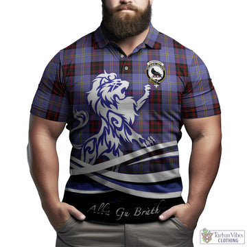Rutherford Tartan Polo Shirt with Alba Gu Brath Regal Lion Emblem