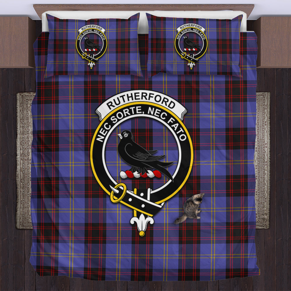 Rutherford Tartan Bedding Set with Family Crest US Bedding Set - Tartan Vibes Clothing