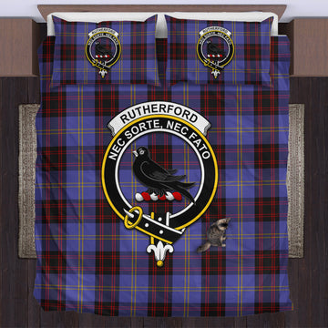Rutherford Tartan Bedding Set with Family Crest