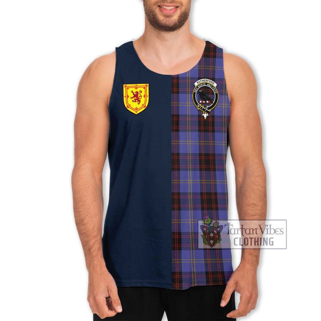 Tartan Vibes Clothing Rutherford Tartan Men's Tank Top with Scottish Lion Royal Arm Half Style