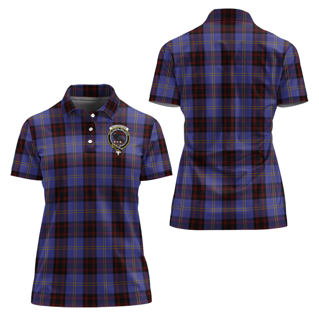 rutherford-tartan-polo-shirt-with-family-crest-for-women