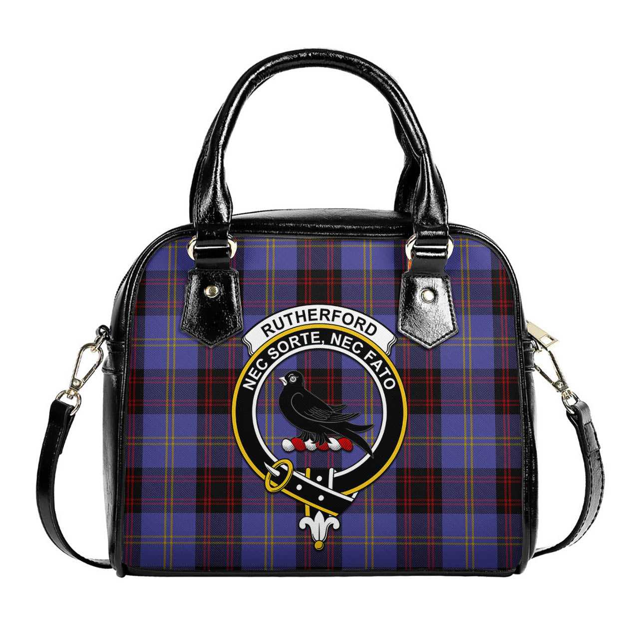 Rutherford Tartan Shoulder Handbags with Family Crest One Size 6*25*22 cm - Tartanvibesclothing