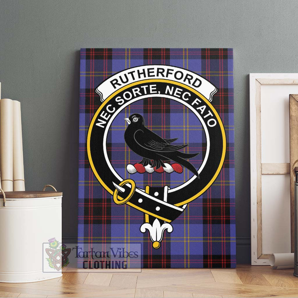 Rutherford Tartan Canvas Print Wall Art with Family Crest Without Frame - Tartan Vibes Clothing