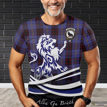 Rutherford Tartan T-Shirt with Alba Gu Brath Regal Lion Emblem