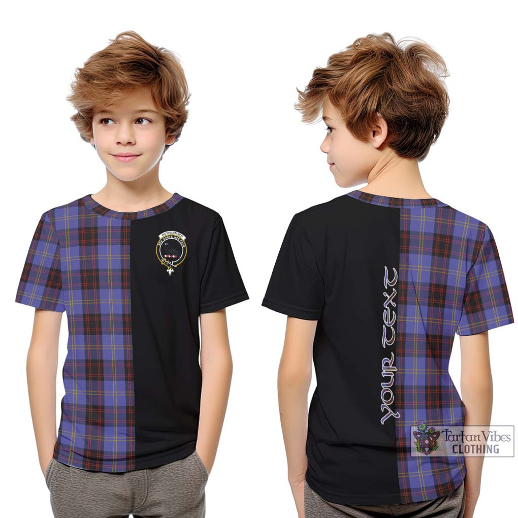 Rutherford Tartan Kid T-Shirt with Family Crest and Half Of Me Style Youth XL Size14 - Tartanvibesclothing Shop