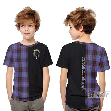 Rutherford Tartan Kid T-Shirt with Family Crest and Half Of Me Style Youth XL Size14 - Tartanvibesclothing Shop