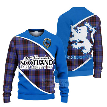 Tartan Vibes Clothing Rutherford Family Crest Tartan Knitted Sweater Celebrate Saint Andrew's Day in Style