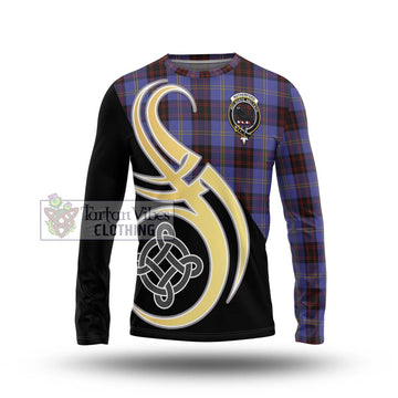 Rutherford Tartan Long Sleeve T-Shirt with Family Crest and Celtic Symbol Style Unisex - Tartan Vibes Clothing