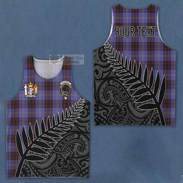 Tartan Vibes Clothing Rutherford Crest Tartan Men's Tank Top with New Zealand Silver Fern Half Style