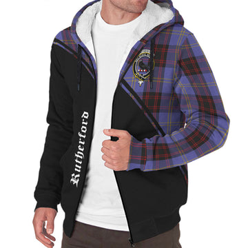 Rutherford Tartan Sherpa Hoodie with Family Crest Curve Style