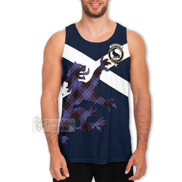 Tartan Vibes Clothing Rutherford Tartan Lion Rampant Men's Tank Top – Proudly Display Your Heritage with Alba Gu Brath and Clan Name