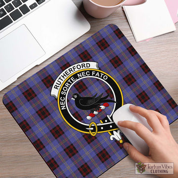 Rutherford Tartan Mouse Pad with Family Crest