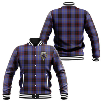 Rutherford Tartan Baseball Jacket with Family Crest