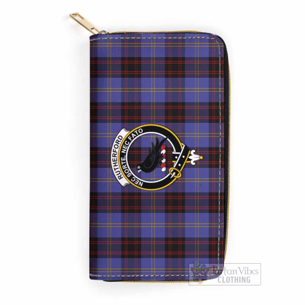 Tartan Vibes Clothing Rutherford Tartan Women's Leather Wallet with Family Crest