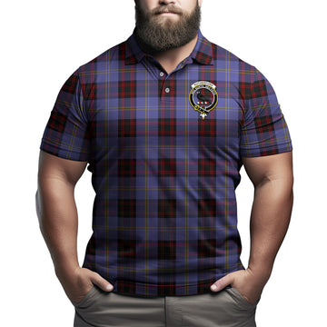 Rutherford Tartan Men's Polo Shirt with Family Crest