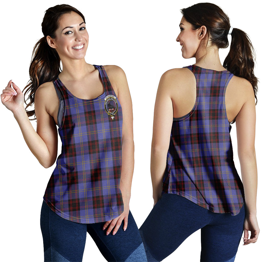 rutherford-tartan-women-racerback-tanks-with-family-crest