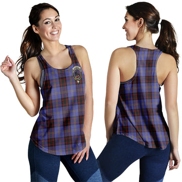 Rutherford Tartan Women Racerback Tanks with Family Crest