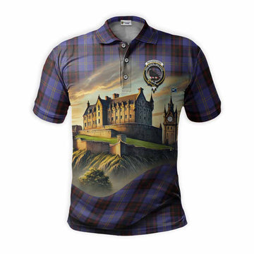 Tartan Vibes Clothing Rutherford Tartan Family Crest Polo Shirt with Scottish Ancient Castle Stype
