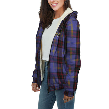Rutherford Tartan Sherpa Hoodie with Family Crest