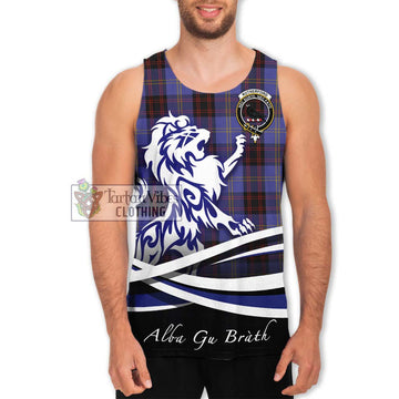 Rutherford Tartan Men's Tank Top with Alba Gu Brath Regal Lion Emblem Men - Tartanvibesclothing Shop