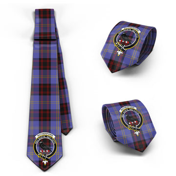 Rutherford Tartan Classic Necktie with Family Crest