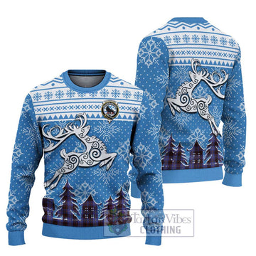 Rutherford Clan Christmas Ugly Sweater Celtic Reindeer Style