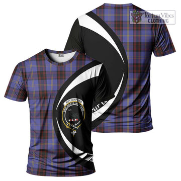 Rutherford Tartan T-Shirt with Family Crest Circle Style