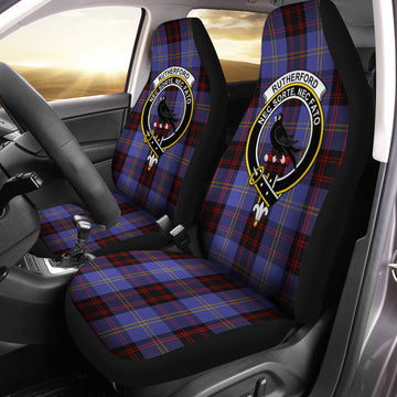 Rutherford Tartan Car Seat Cover with Family Crest
