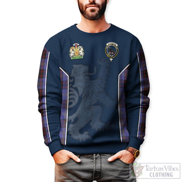 Rutherford Tartan Sweater with Family Crest and Lion Rampant Vibes Sport Style