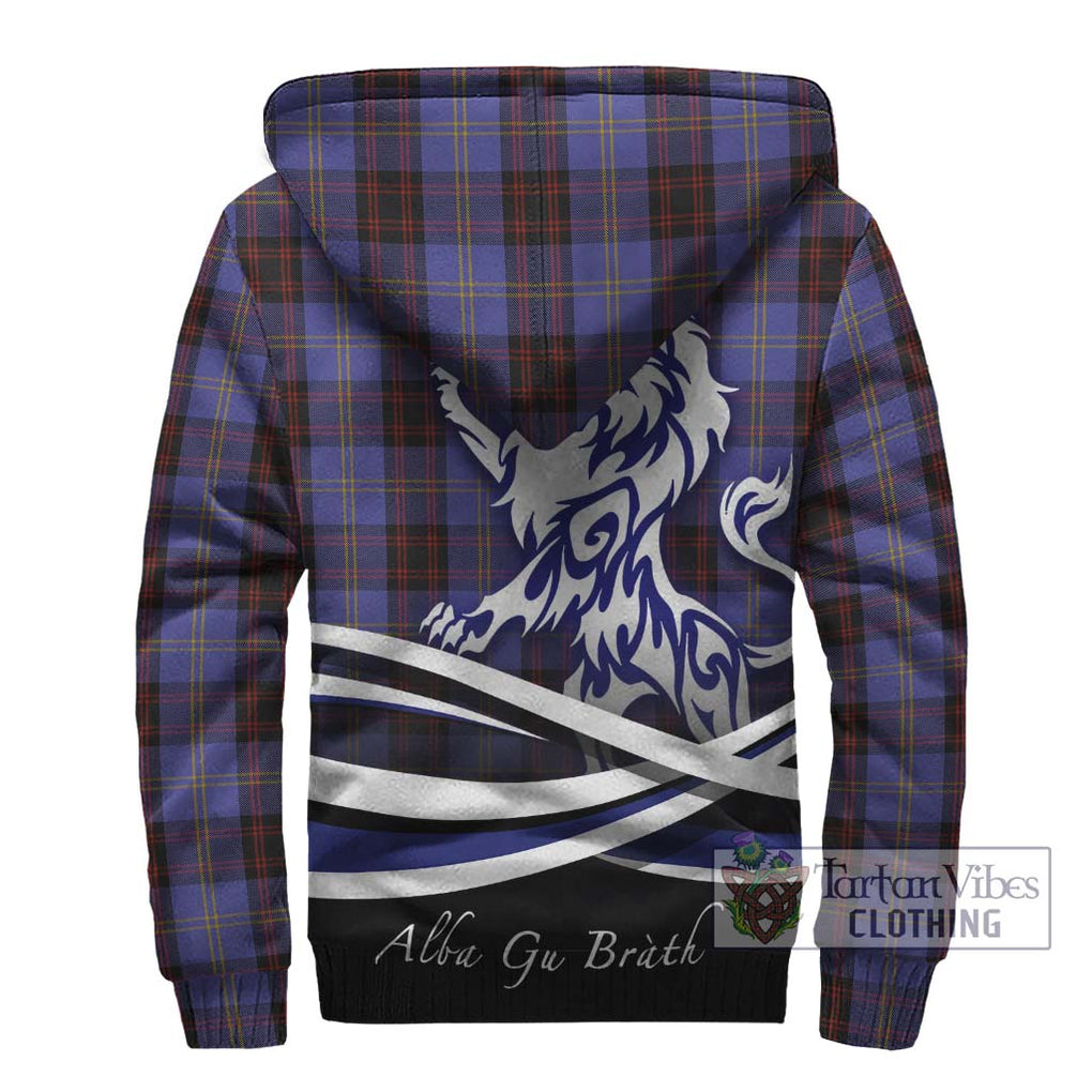 Rutherford Tartan Sherpa Hoodie with Alba Gu Brath Regal Lion Emblem - Tartanvibesclothing Shop